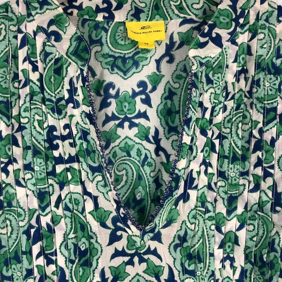 6. Roberta Roller Rabbit green and blue paisley tunic - Picture 4 of 5